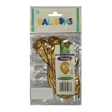 Amscan Latex Printed 50th Anniversary Balloons - Gold - One Size
