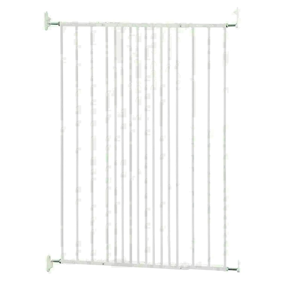 image 1 of Safetots Extra Tall Screw Fitted Baby Stair Gate, 62.5cm - 106.8cm, White, 103.5cm in Height, Screw Fit Safety Barrier