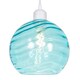 image 2 of Modern Designer Teal Circular Ribbed Glass Non Electric Pendant Lamp Shade | Blue