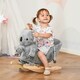 image 2 of HOMCOM Kids Plush Ride-On Rocking Horse Koala-shaped Toy w/ Gloved Doll Grey