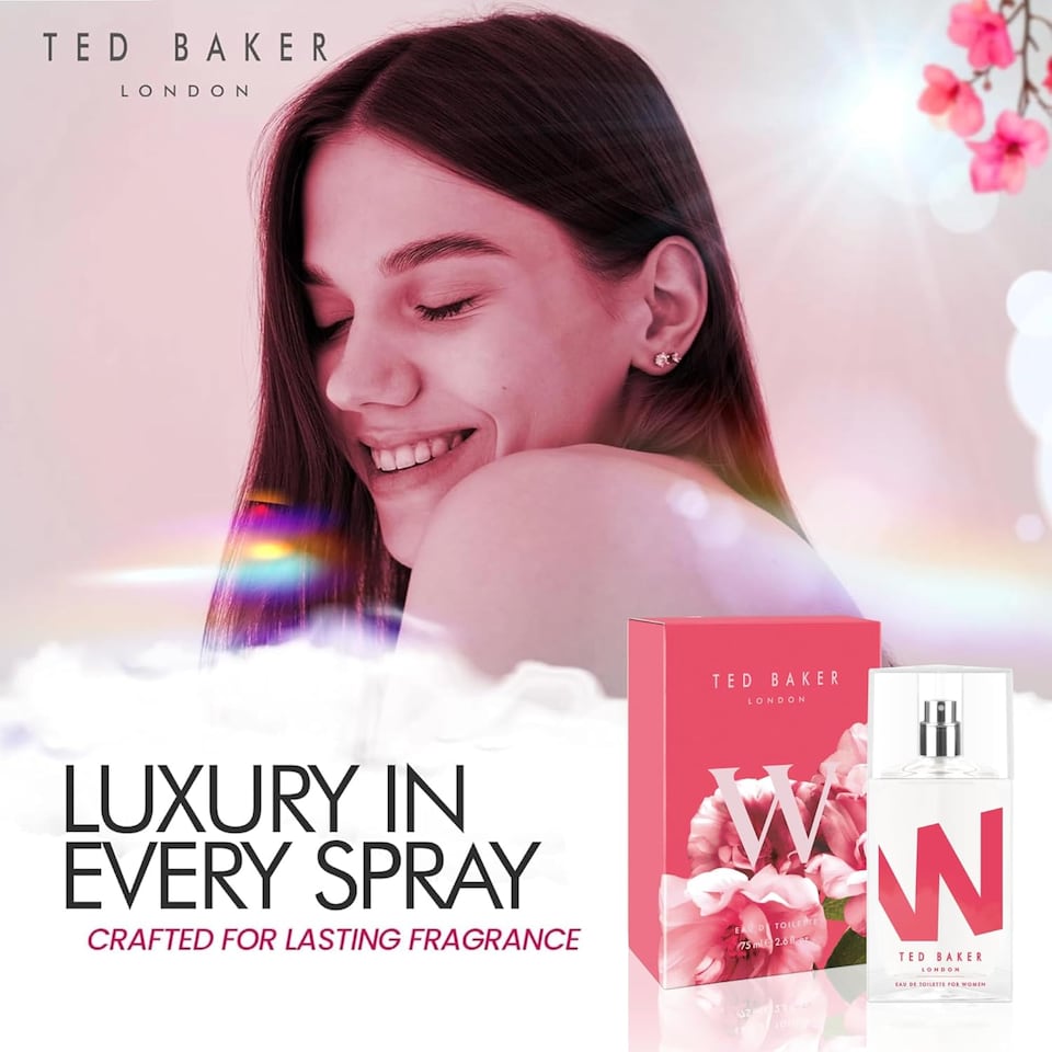 image 1 of Ted Baker W EDT Duo Pack, Gentle and Sophisticated Fragrance, Fig Leaf, White Peony and African Violet Top Notes with Pink Orchid, Cassis and Raspberry Middle Notes, 2 x 75ml | Black | 2