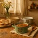 image 2 of Stoneware Soup Bowls With Handles | Green | Green & Set of 3 | 3