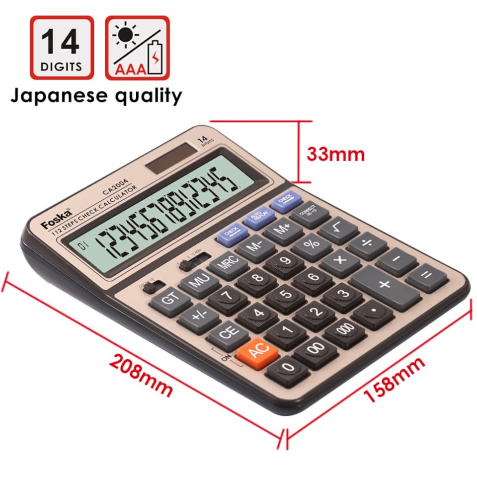 image 1 of Foska Two Way Power 14 Digit Calculator