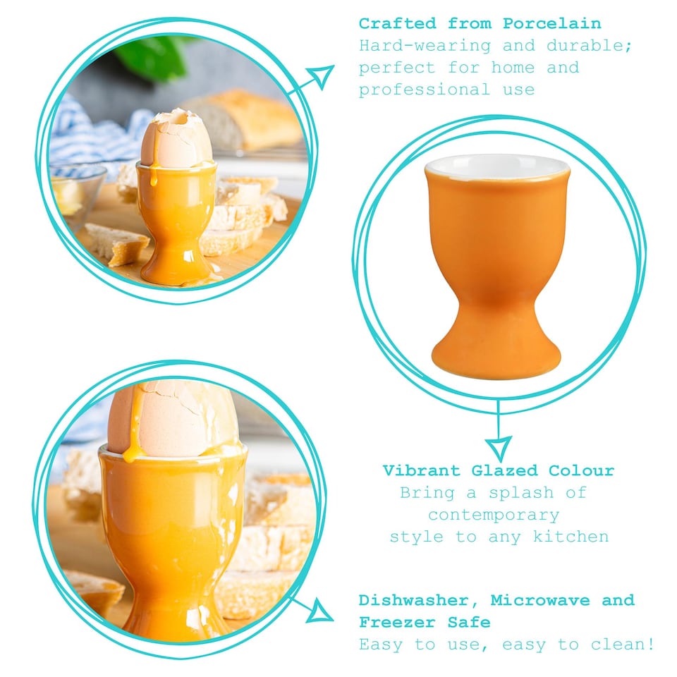 image 1 of Argon Tableware Coloured Ceramic Egg Cups - 5cm - Yellow - Pack of 2