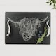 image 3 of The Just Slate Company Medium Highland Cow Slate Serving Tray Gift Boxed