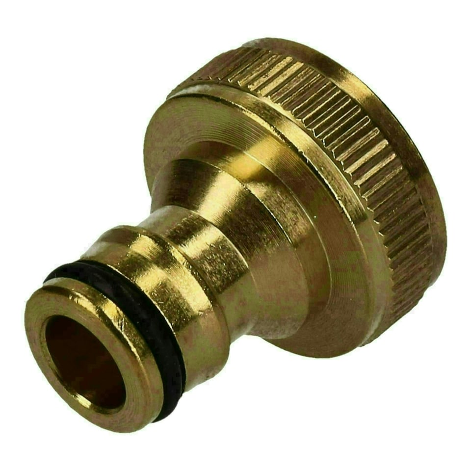 image 1 of 3/4" Brass Hose Connector Screw Tap Fitting Garden Water Pipe Quick Adaptor