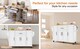image 8 of VILUXE Mobile Kitchen Island with Foldable Worktop, Hidden Cutlery Drawer, Large Drawer, Adjustable Shelves, Door Racks, Towel Rack, Spice Rack and 5 Wheels, White and Natural Wood