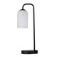 image 2 of Set of 2 Victoria - Black Touch Lamps with Frosted Glass Shades Black | White