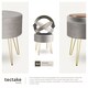 image 4 of Stool Ava - round, padded velvet look, with storage space | Grey | light grey | 37,50 x 37,50 x 44,50 cm | 1