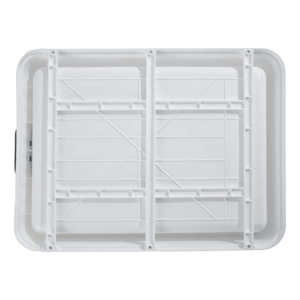 image 1 of Living and Home Enclosed Folding Cat Litter Box with Scoop, White