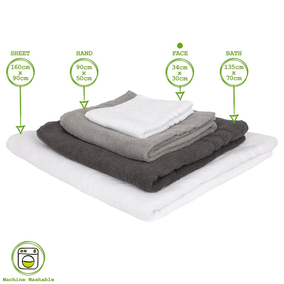 image 1 of Nicola Spring Cotton Wash Cloth - 30cm x 30cm - Charcoal