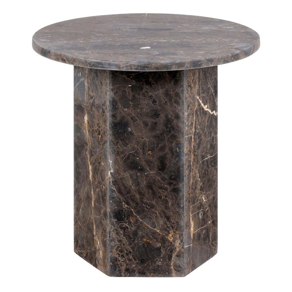 image 1 of Naxos Round Side Table In Marron Marble