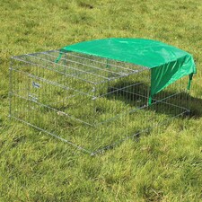 Actiaspet - Small Metal Run for Rabbit/Guinea Pig/Chicken/Duck/Ferret/Dog/Cat Pet Enclosure with Roof Sunshade