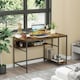 image 2 of HOMCOM Home Office Computer Writing Desk Study Workstation w/ Storage, Brown