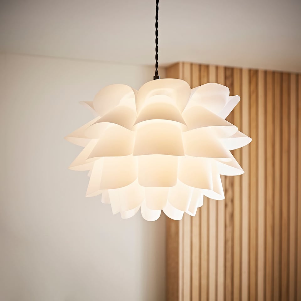 image 1 of ValueLights Modern Intricate Design White Ceiling Pendant Light Shade