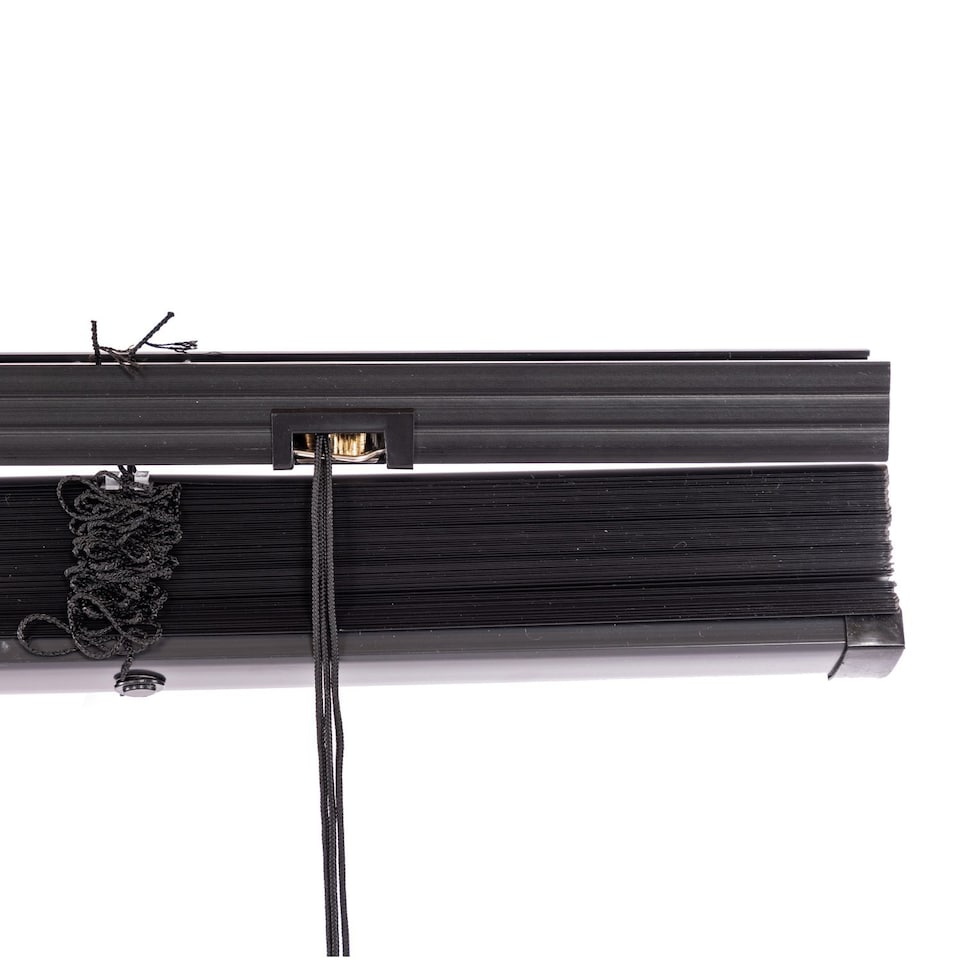 image 1 of 120 x 150cm PVC Black Home Office Venetian Window Blinds with Fixings | Black