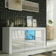 image 8 of White TV Unit 145cm Gloss Doors Free LED Modern Media Cabinet | White | One Size | 1
