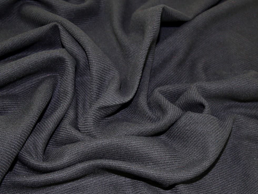 Minerva Black Deadstock Wool Blend Coating Dressmaking Fabric per metre - 150cm / 59" Wide