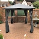 image 1 of Highfield Gazebo Outdoor Garden BBQ Shelter, Party Tent with Curtains and Apex Canopy - L210 x W210 x H260 cm - Grey