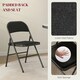 image 3 of HOMCOM 4 Pack Linen-Look Padded Folding Chairs with Cushioned Seat Black 