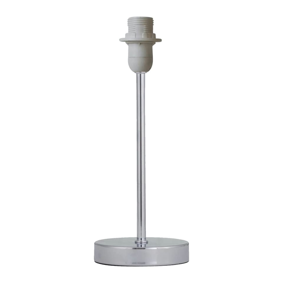 image 1 of First Choice Lighting Set of 2 Chrome Stick Table Lamps Base Only Chrome