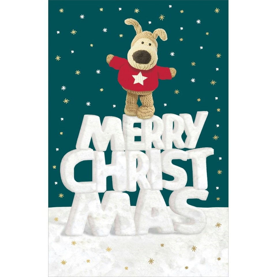 image 1 of Boofle Standing on Lettering Christmas Card