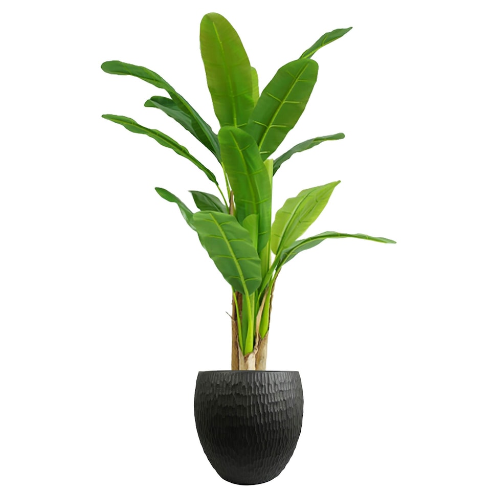 image 1 of 43cm Inoke Embossed Large Grey Composite Planter Plant Pot