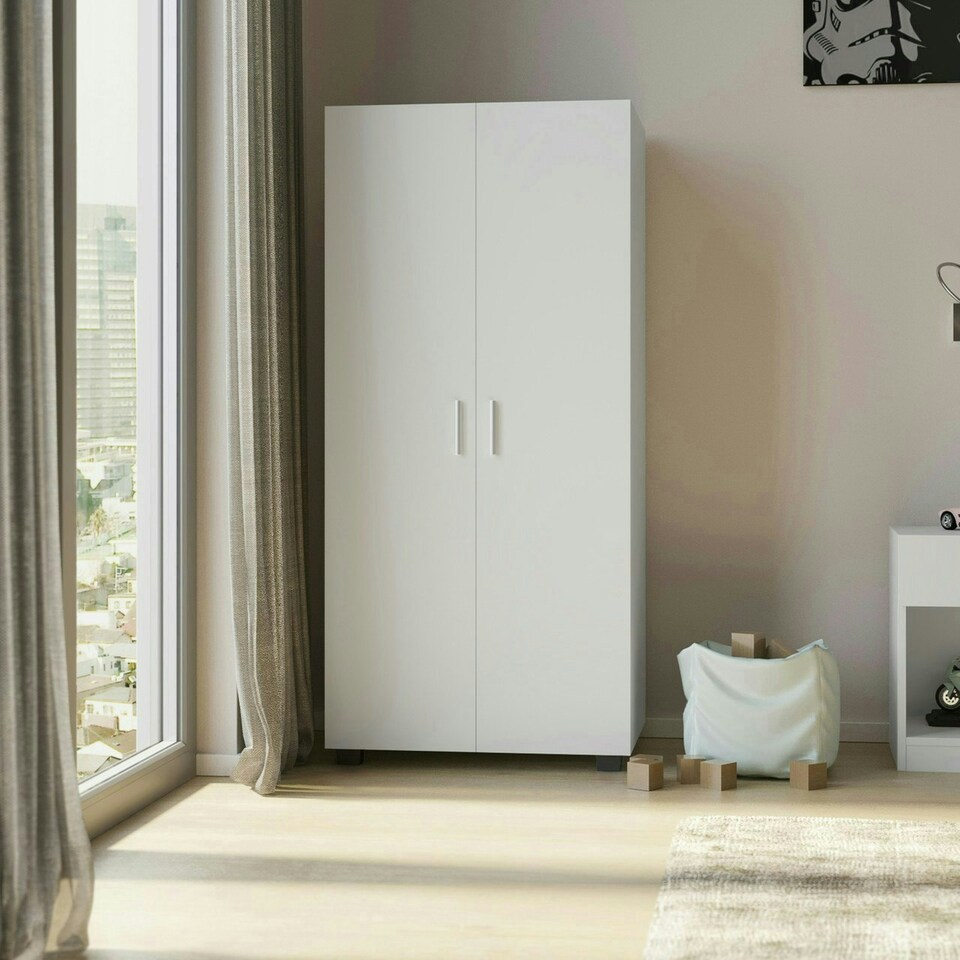 image 1 of Kids 2-Door Wardrobe Grey | Unit Colour: Grey
