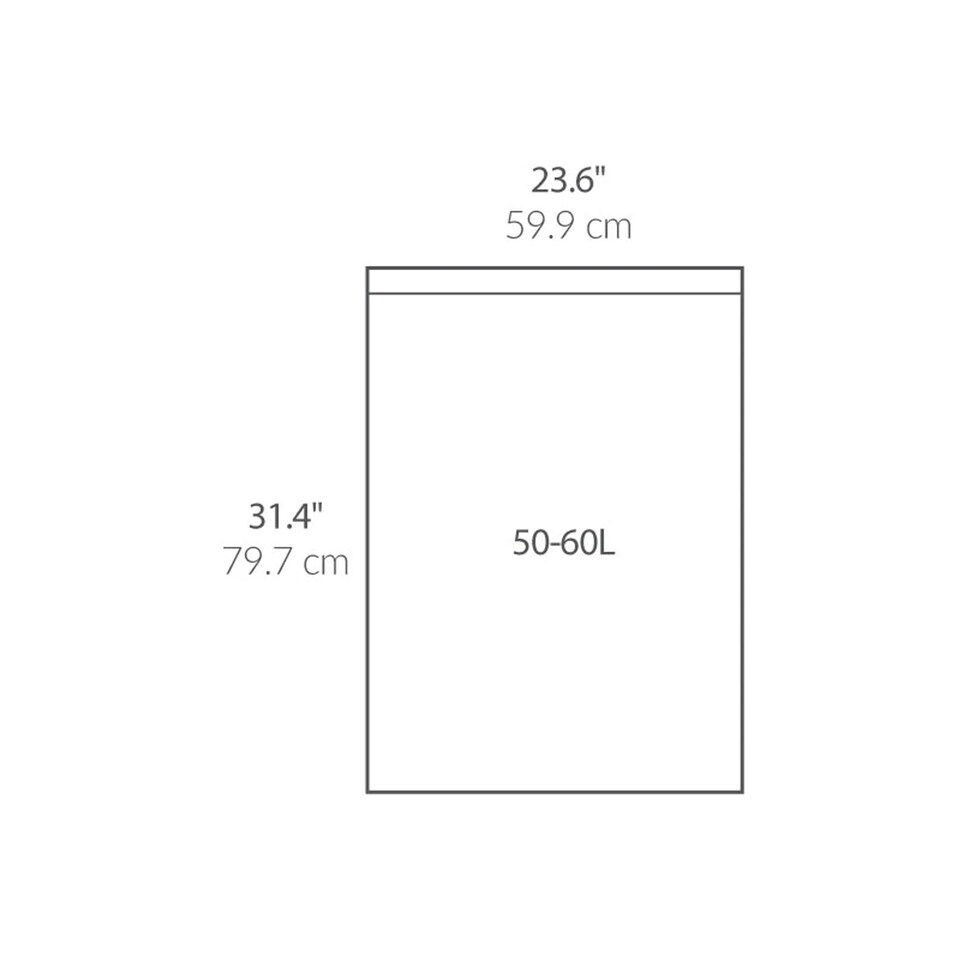 image 1 of Simplehuman 60L Code P Bin Liners, 50% Recycled Custom Fit Bin Bags, Pack of 100 | White | Code P | Code P | 5