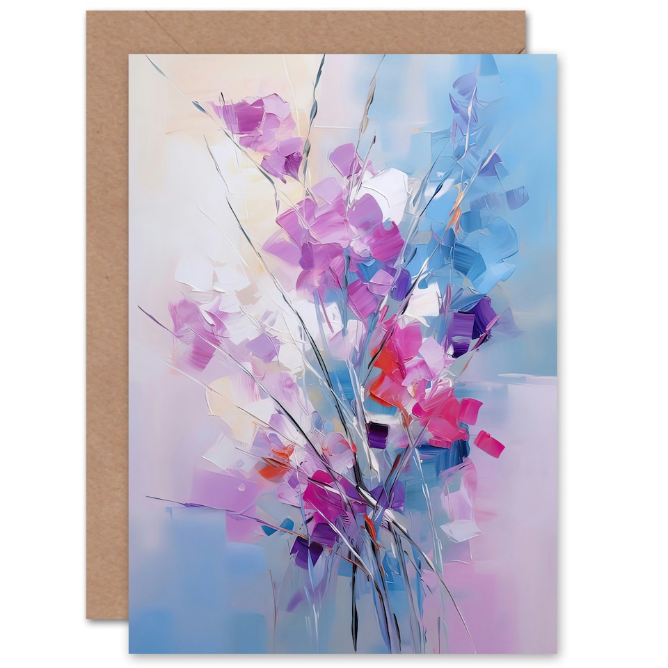 image 1 of Abstract Wildflower Bouquet Floral Wife Birthday Card