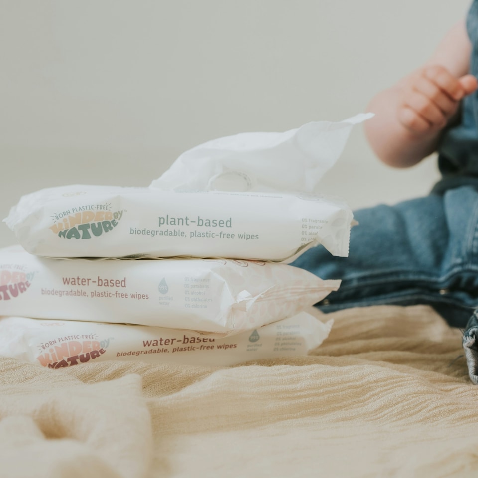 image 1 of Kinder by Nature Plant-Based wipes - 12 packs x 56 wipes