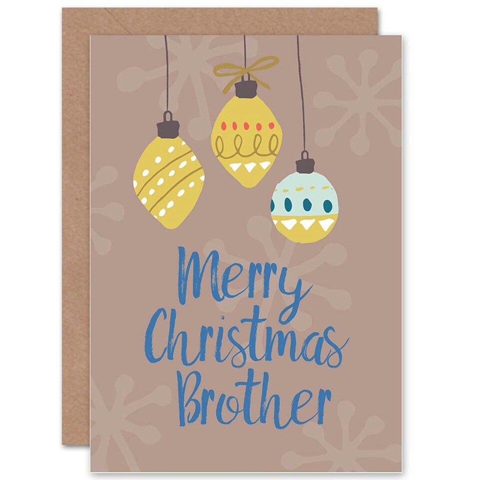 image 1 of Baubles Snowflakes For Brother Christmas Card