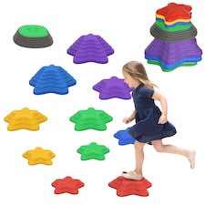 ZONEKIZ Kids Stepping Stones, 11 Pieces Balance River Stones for Obstacle Course