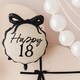 image 2 of Happy 18th Birthday Black Bow Cream Elegant Milestone Round Foil Helium Balloon 48cm / 19 in | Black