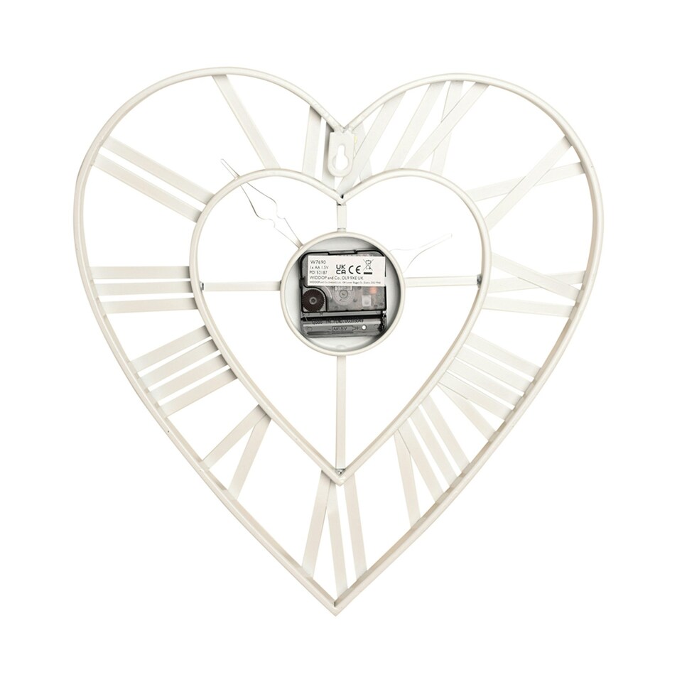 image 1 of Metal Heart Shape Wall Clock