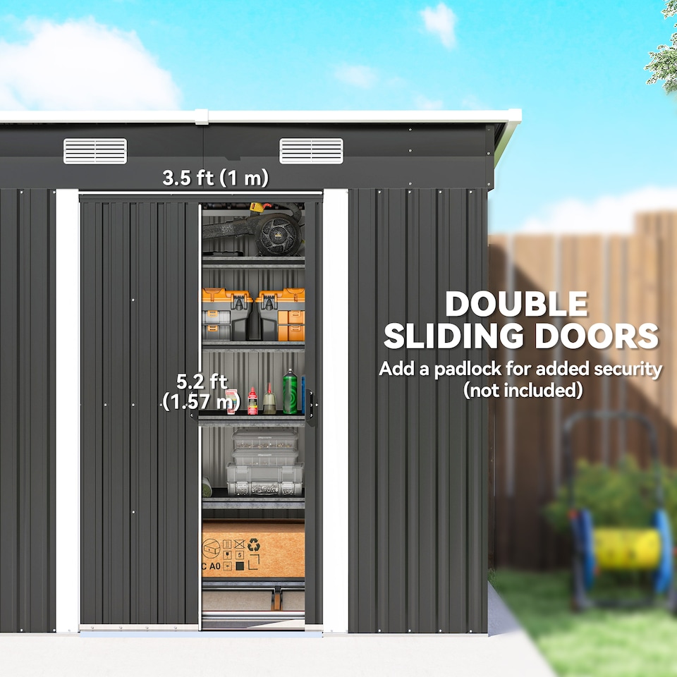 image 1 of Outsunny 7 x 4ft Outdoor Garden Storage Shed for Garden