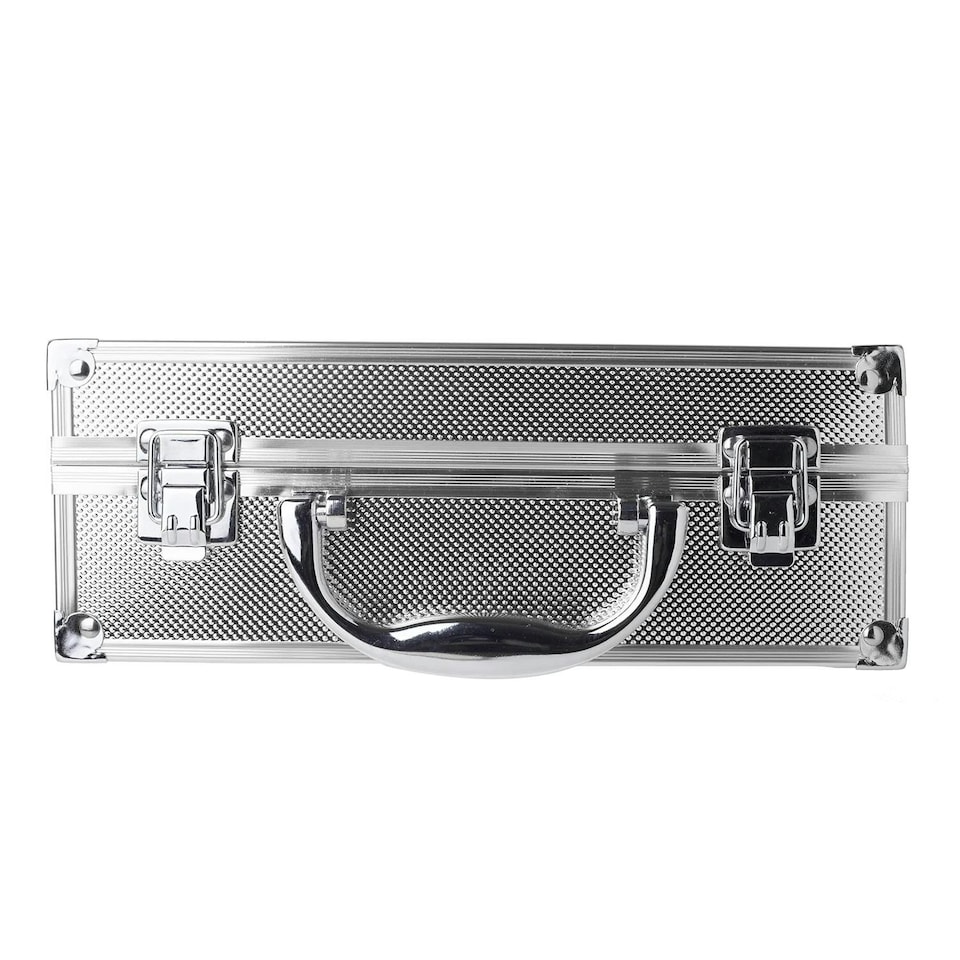 image 1 of Dawn Till Dusk Make Up Large Storage 80 Piece Vanity Case Set, Silver
