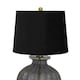 image 3 of Luxton Fluted Lamp with Velvet Shade - Glass - L38 x W38 x H64 cm - Black Black