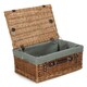 image 4 of 46cm Double Steamed Wicker Picnic Basket with Lining Grey | Grey | One Size