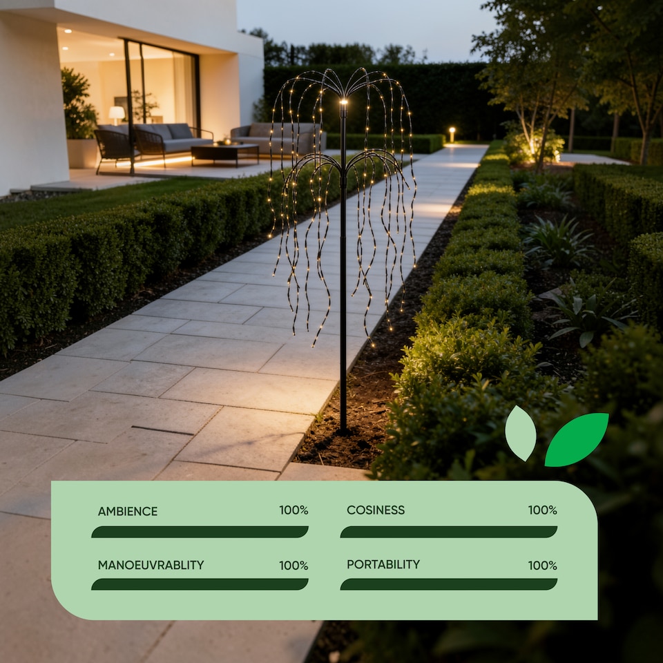 image 1 of Gardenwize Willow Tree with Solar Lights