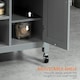 image 6 of HOMCOM Compact Kitchen Trolley Utility Cart on Wheels with Open Shelf Grey