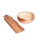 image 1 of 2pc Serving Set including Acacia Wood Baguette Board and 26cm Copper & Bamboo Serving Bowl Brown