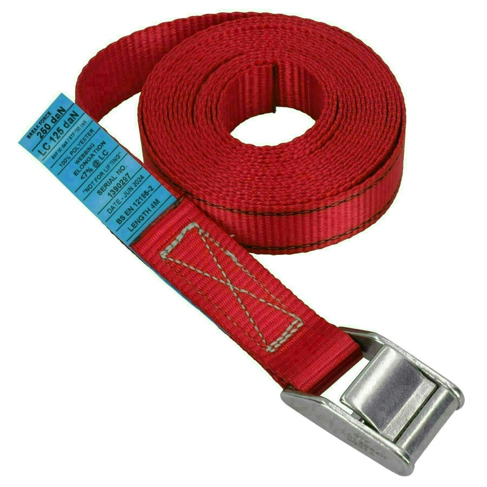 image 1 of 4 Pack Cam Buckle Strap Stainless Steel Metal 4m Tie Down Luggage Straps Marine