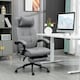 image 2 of Vinsetto Fabric Vibration Massage Office Chair with Heat, Head Pillow, Grey