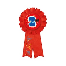 Unique Party 2nd Place Award Ribbon - Red/Blue - One Size
