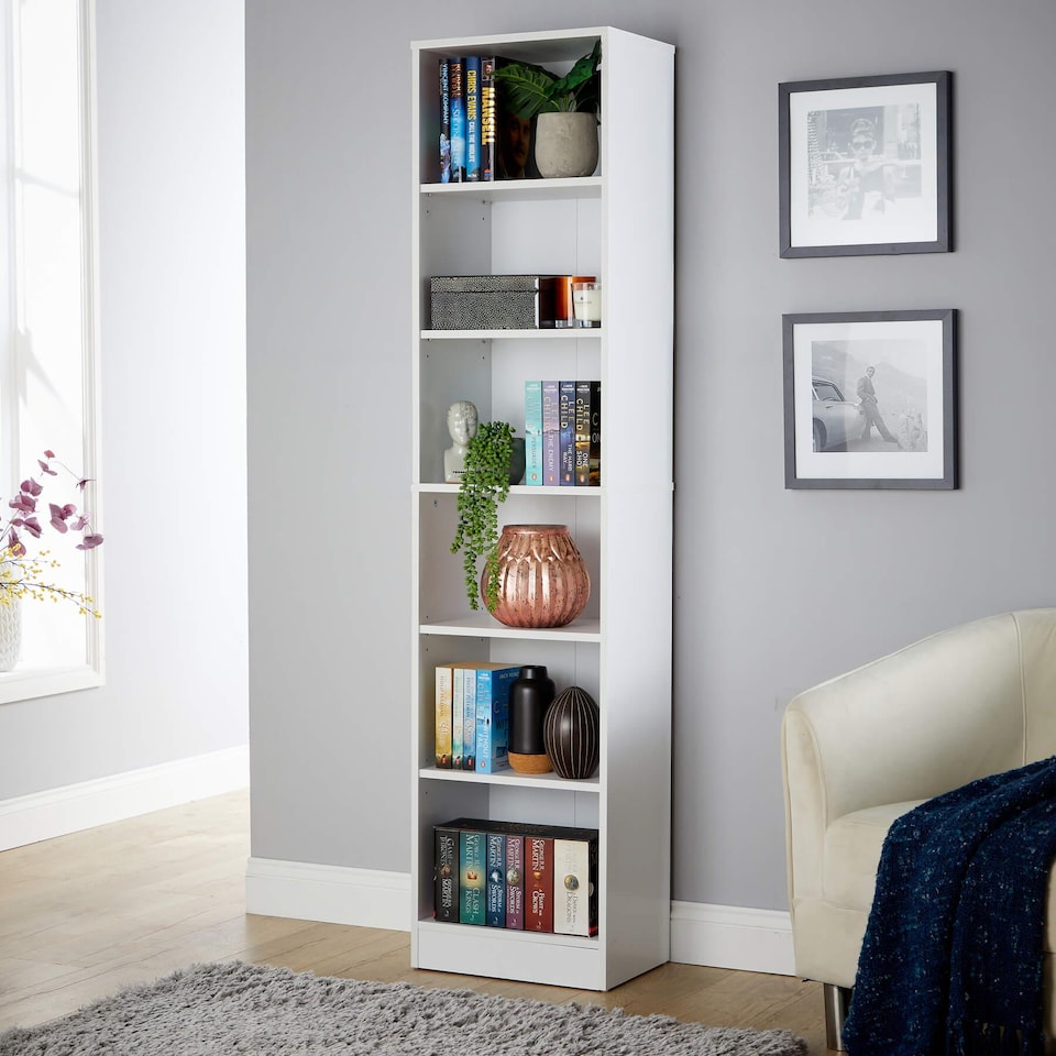 image 1 of Bookcase Display Shelf Freestanding Book Storage Unit Home Living Room Furniture | White