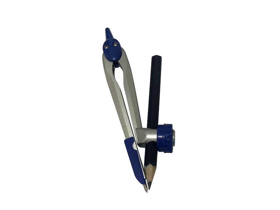 image 1 of Janrax Metal Safety Slide Adjustable Compass with Pencil
