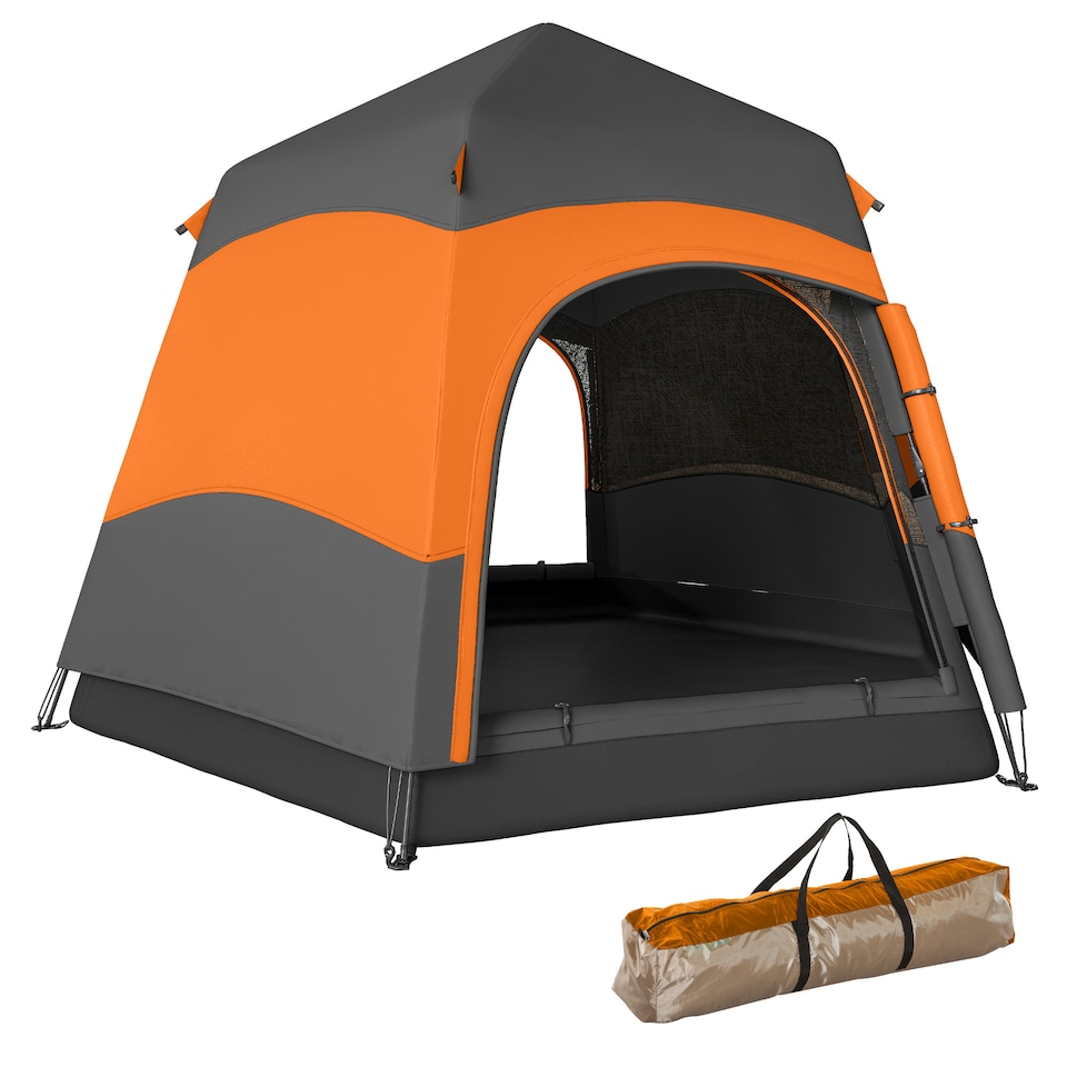 image 1 of Outsunny Double Layer Pop Up Tent with Rainfly, Portable Camping Shelter | Multi
