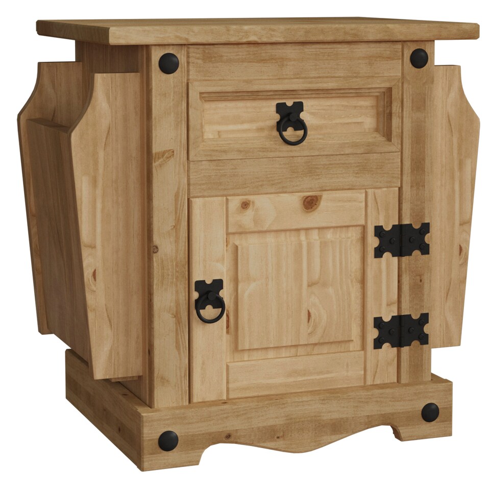 image 1 of Vida Designs Corona Magazine Table 1 Door 1 Drawer Cabinet, Solid Pine Wood