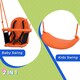 image 4 of Outsunny Garden Swing Set for Toddlers w Safety Belt - Orange and Blue